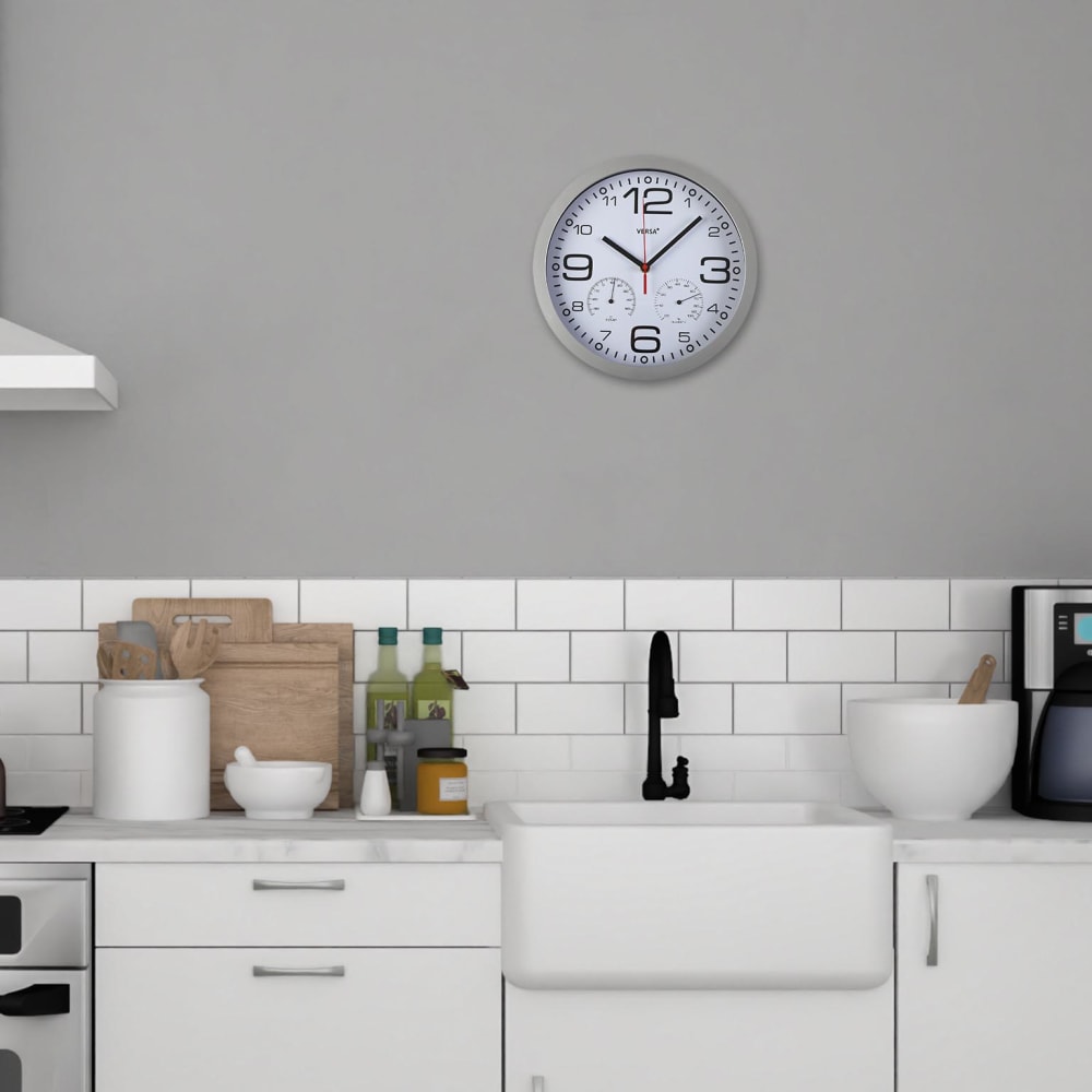 Horloge murale de style moderne en métal blanc