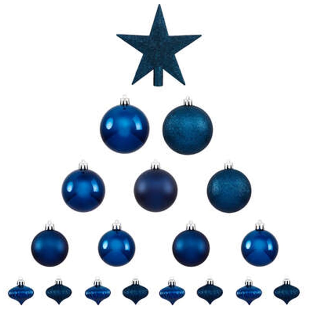 Kit de décoration pour sapin de noël plastique bleu 20 cm - Maisons du Monde