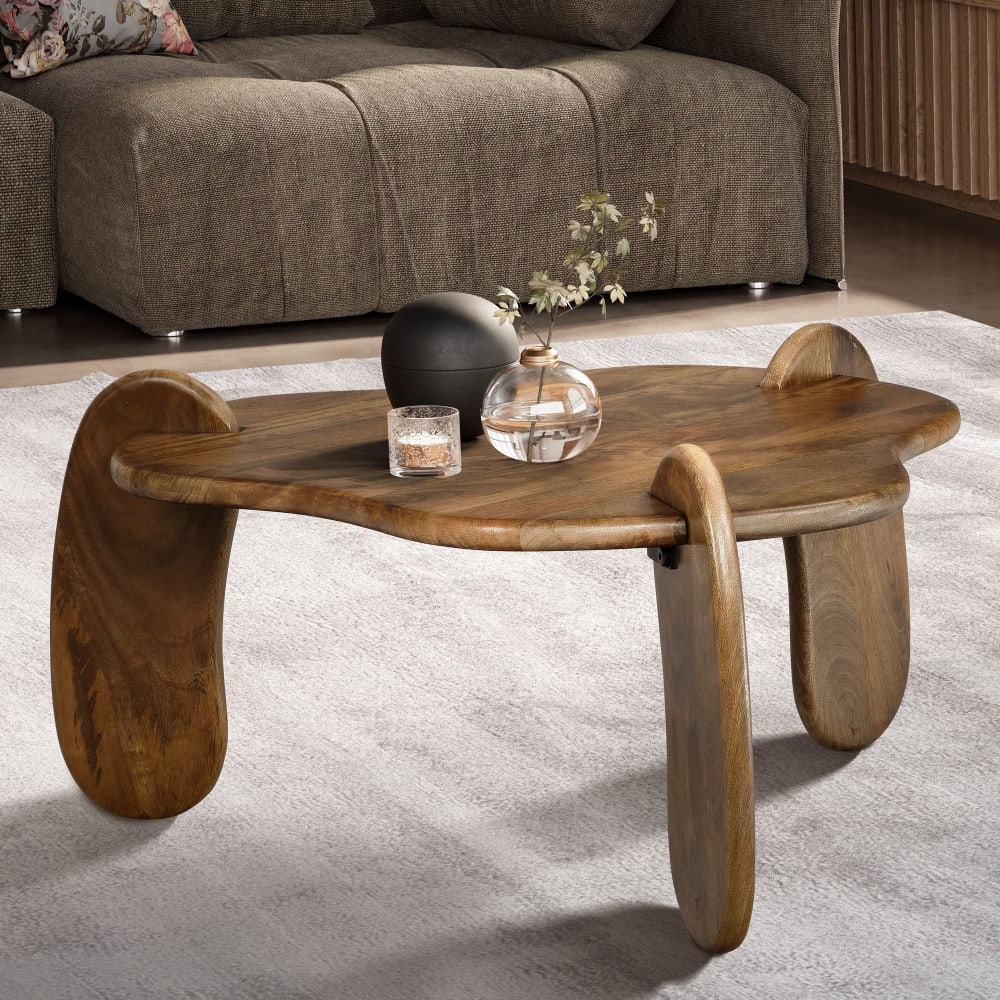 Couchtisch aus Massivholz, 78 cm Braun - Maisons Du Monde