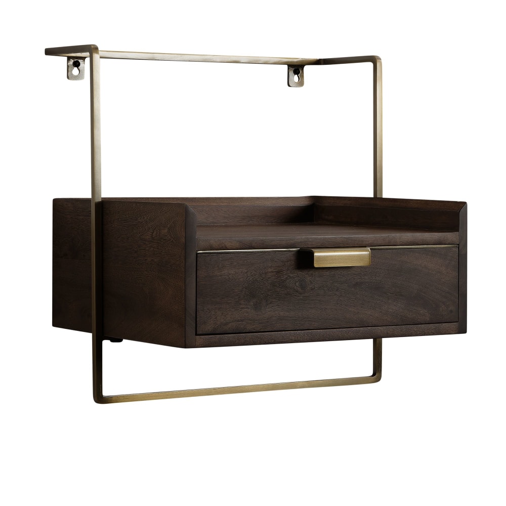 Table de chevet en bois massif, marron foncé Table de chevet en bois massif, marron foncé