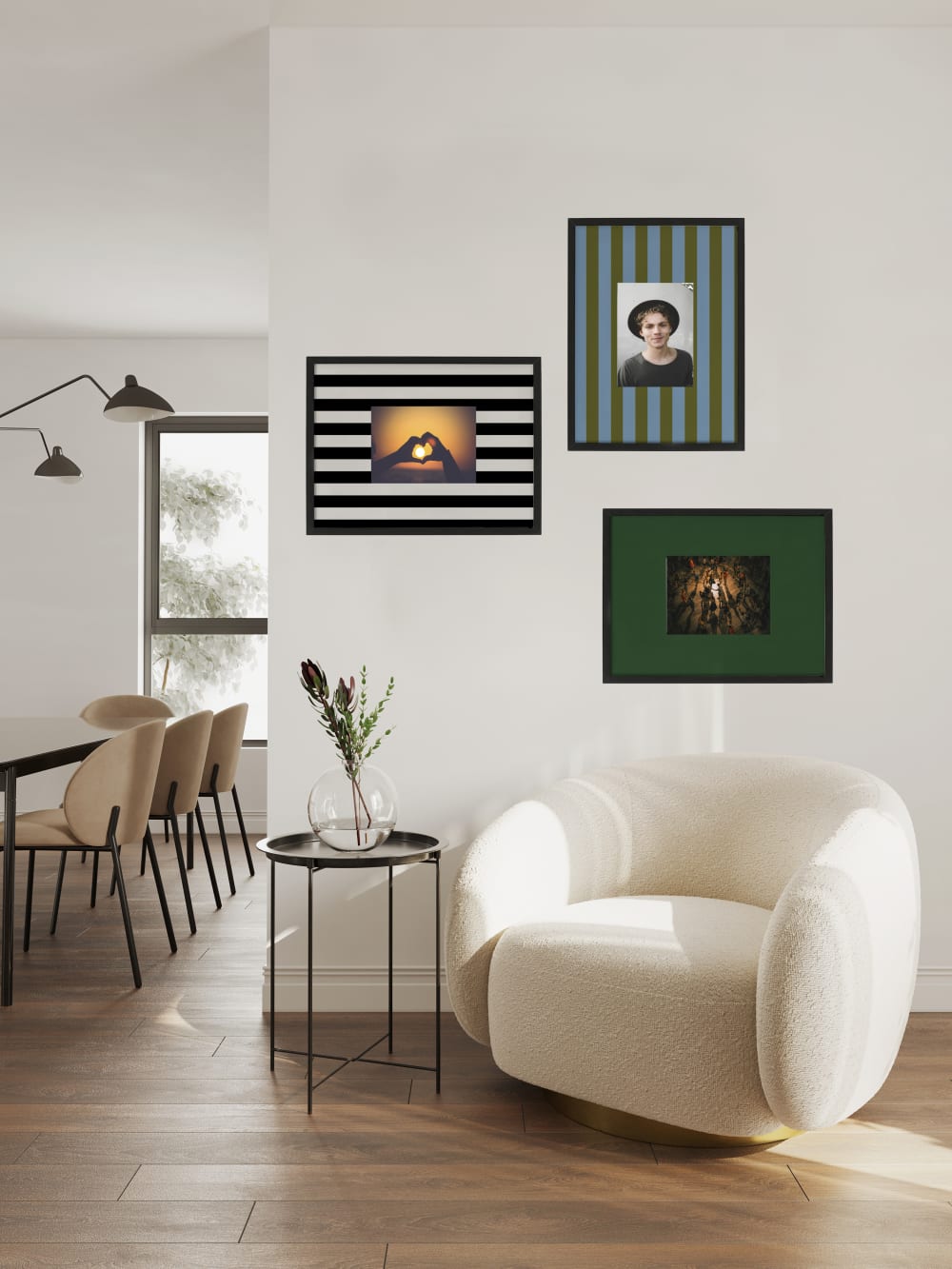 Cadre photo 40x30 pour photos 13x18 noir et blanc - Maisons du Monde