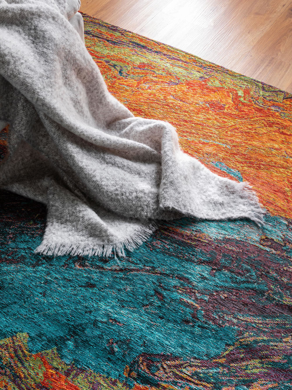 Tapis tissé à plat turquoise 115x180 — vue 4