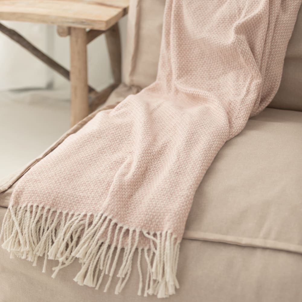 Plaid 70% Coton Rose 130x170 cm Plaid 70% Coton Rose 130x170 cm