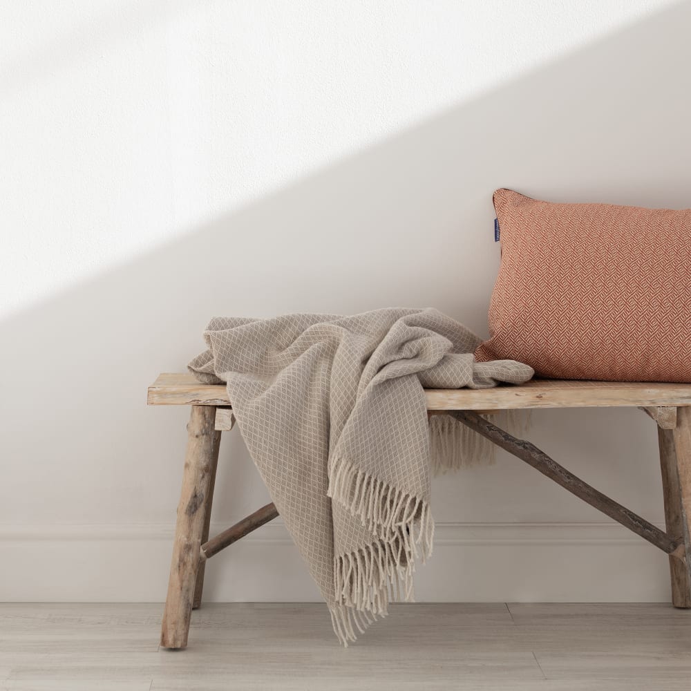 Plaid 70% Coton Beige 130x170 cm Plaid 70% Coton Beige 130x170 cm