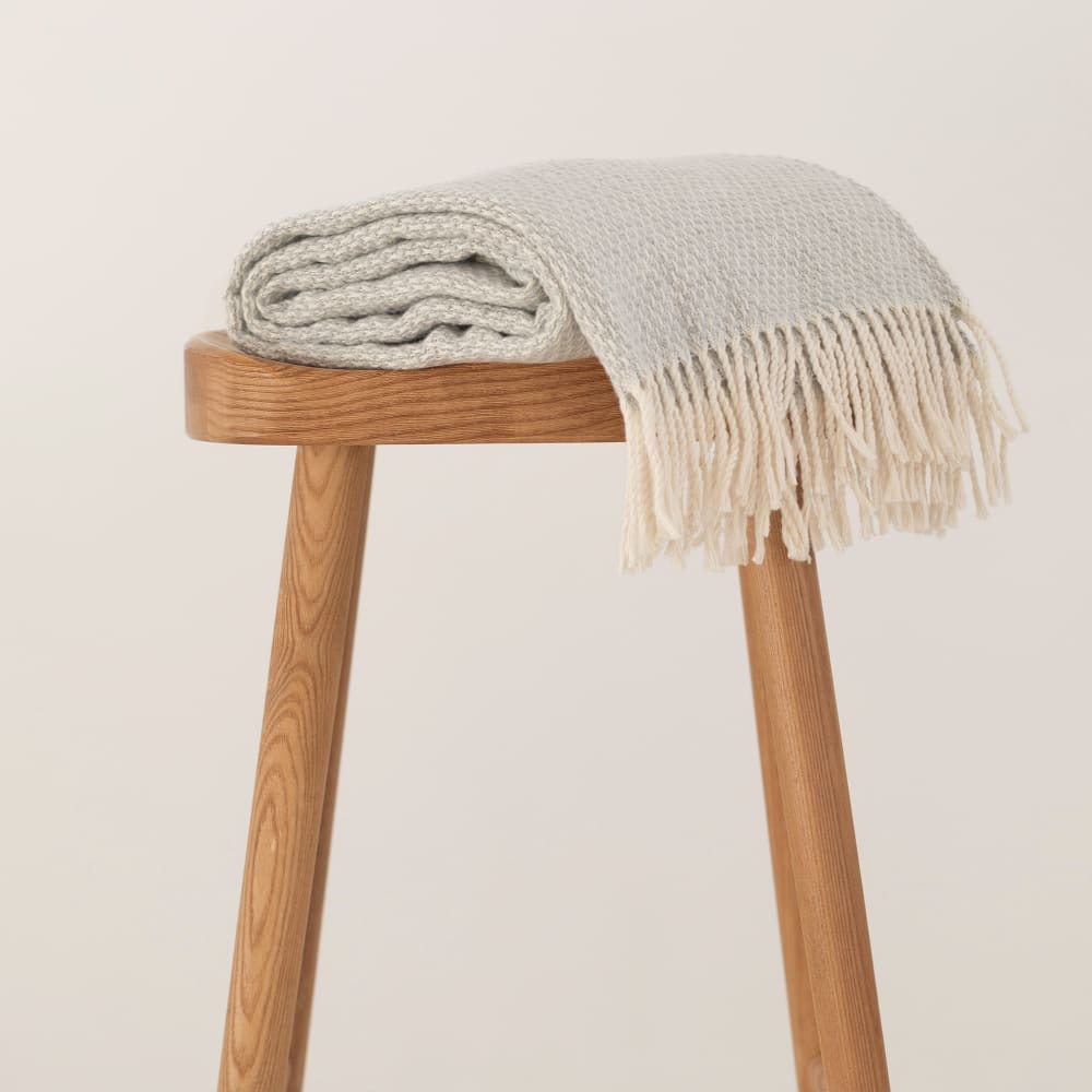 Plaid 70% Coton Gris 130x170 cm