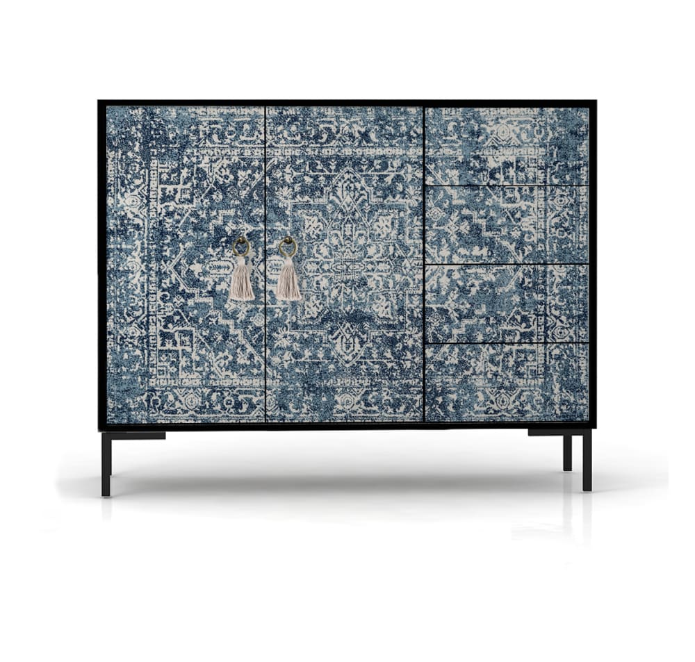 RNT by Really Nice Things Niedriger Anrichte, 2 Türen und 4 Schubladen MDF style modern Mehrfarbig Spanplatte
