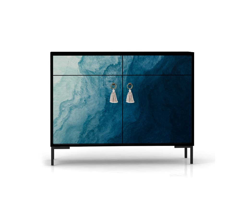 RNT by Really Nice Things Sideboard MDF 2 Türen und 2 Schubladen mit Druckmuster style modern Mehrfarbig Spanplatte