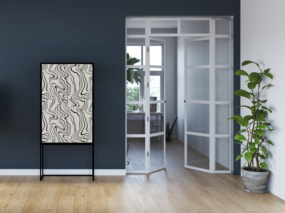 Buffet armoire 2 portes en MDF imprimé
