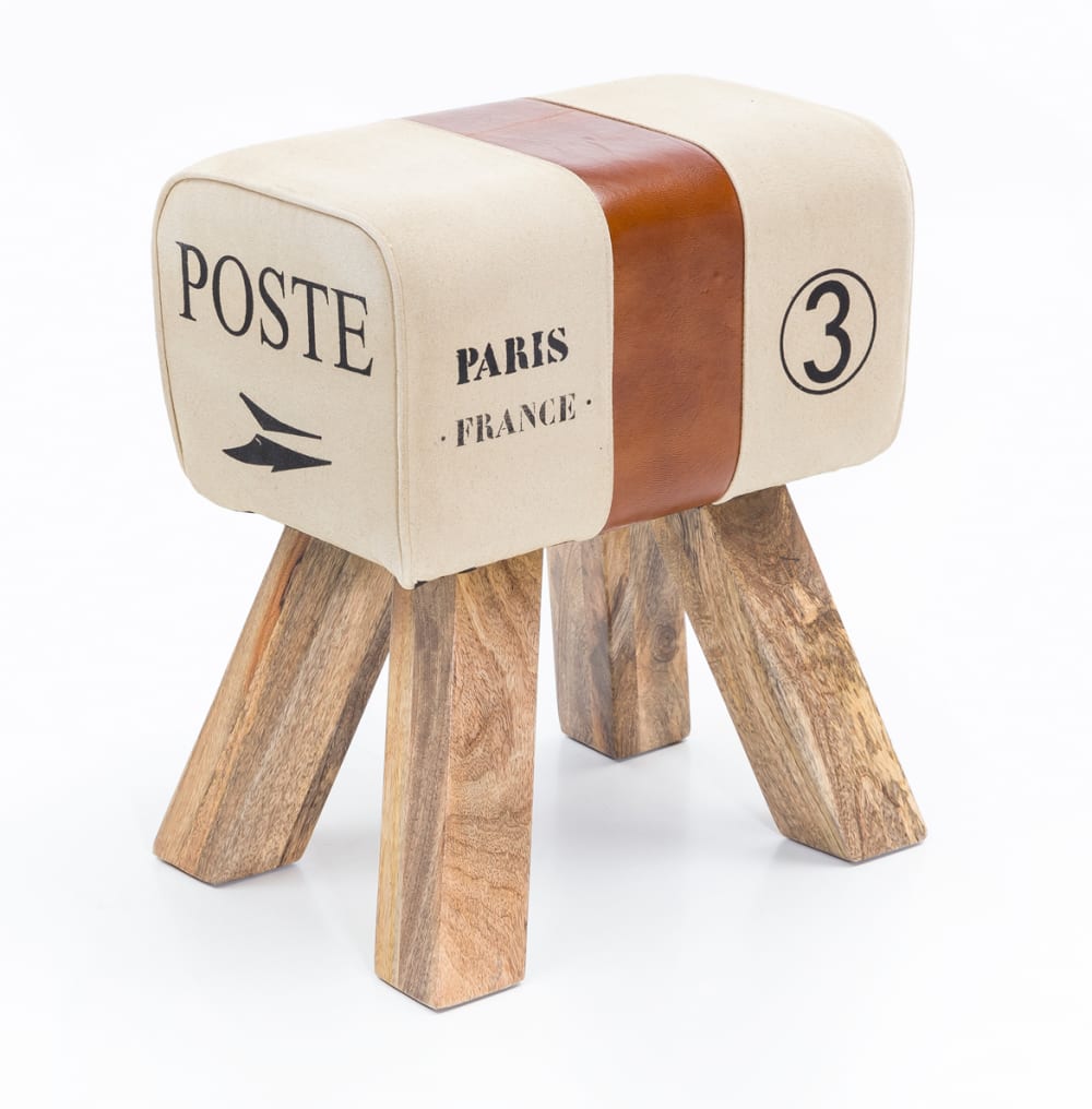 Tabouret en tissu, beige