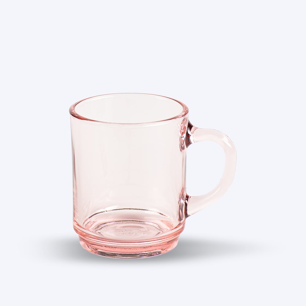 Lot de 6 -  Mug en verre Rose 26 cl