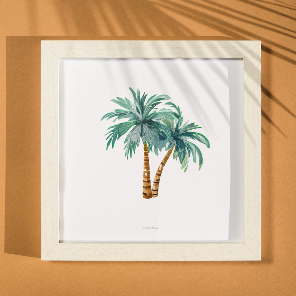 Kinder-Papierdruck Palmen 23x23cm - Maisons Du Monde