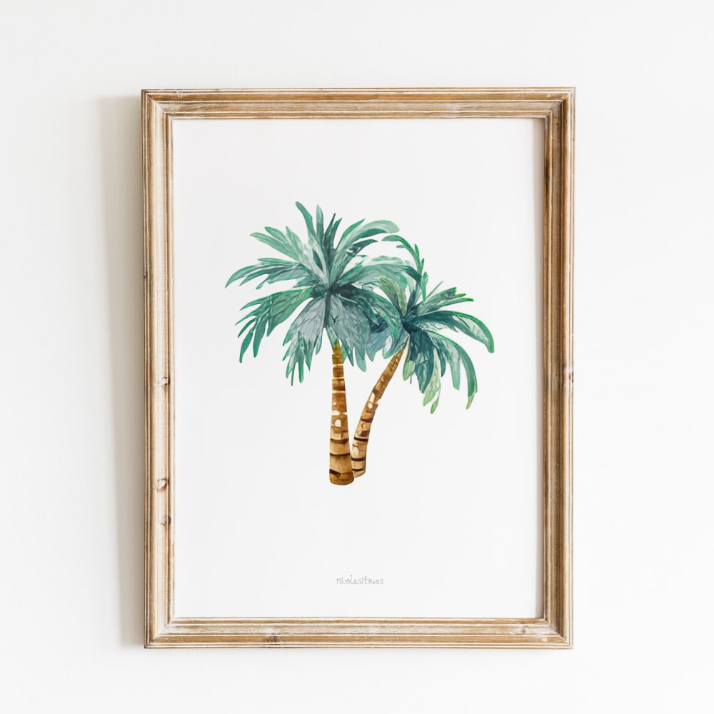 Kinder-Papierdruck Palmen 30x40cm - Maisons Du Monde