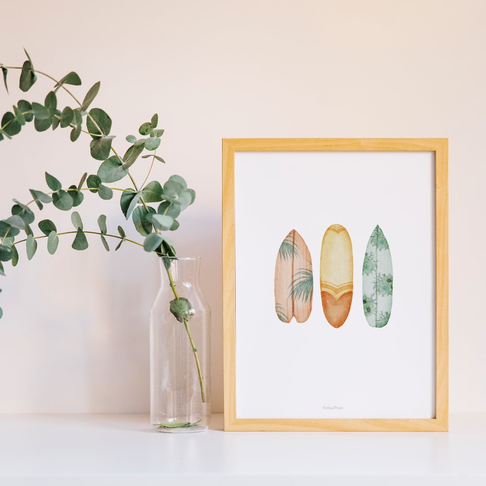 Kinderpapierdruck Surfboards 21x30cm - Maisons Du Monde