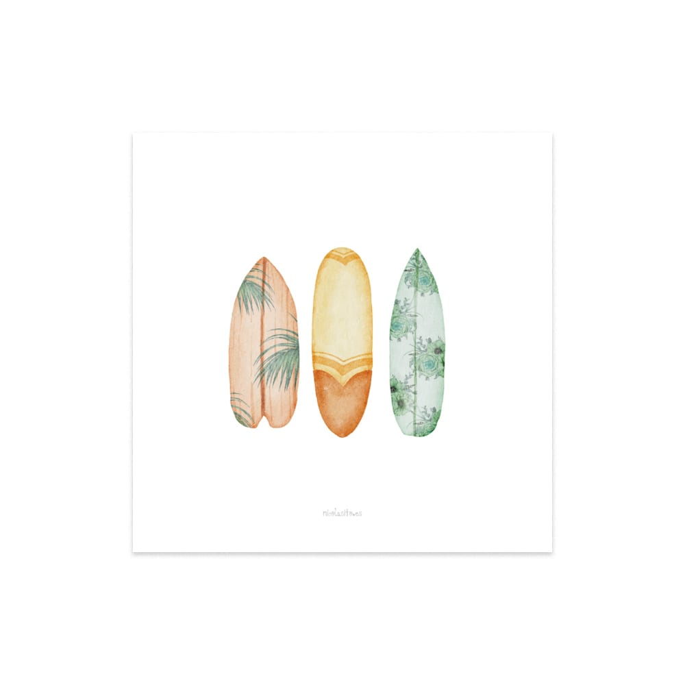 Planches de surf affiche murale pour enfants 23x23cm