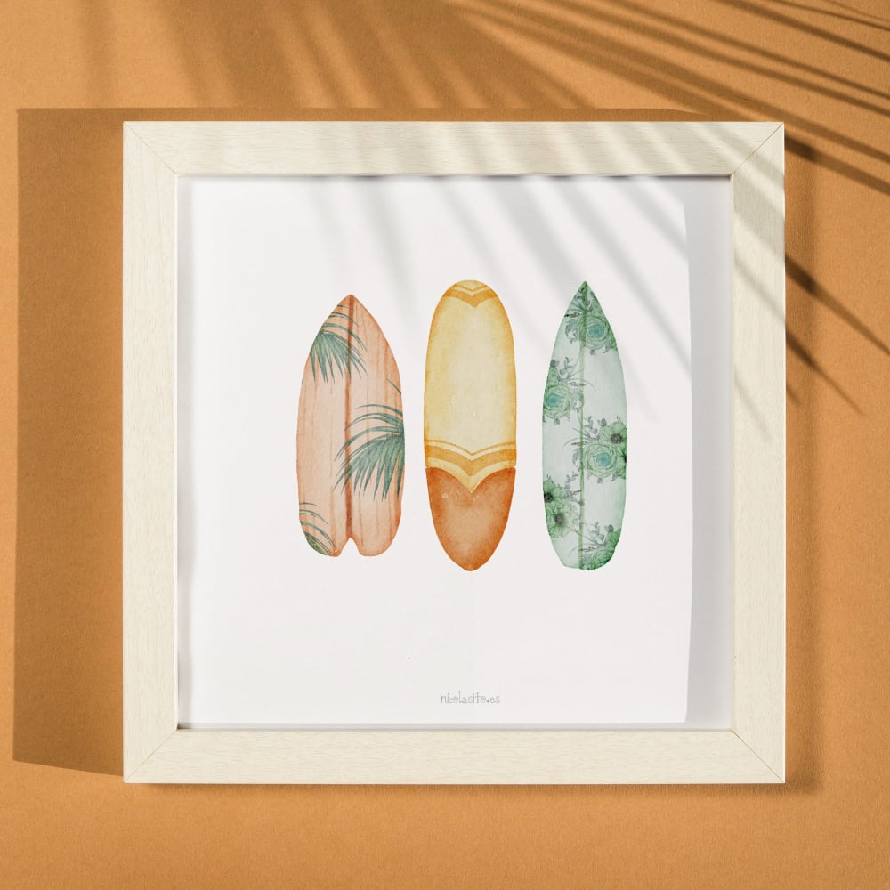 Kinderpapierdruck Surfboards 23x23cm - Maisons Du Monde