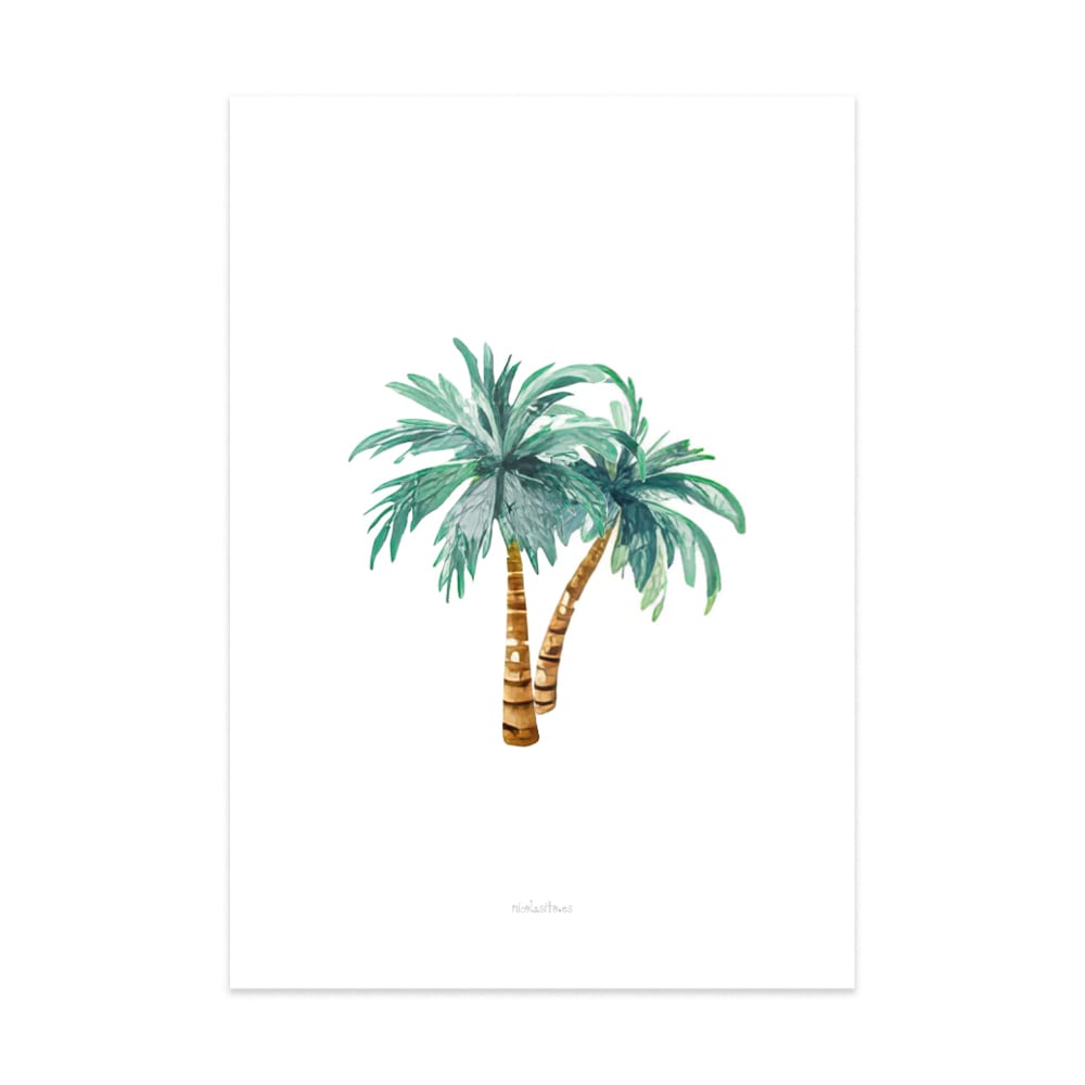 Nicolasito Kinder-Papierdruck Palmen 21x30cm GRÜN PAPIER Kinder