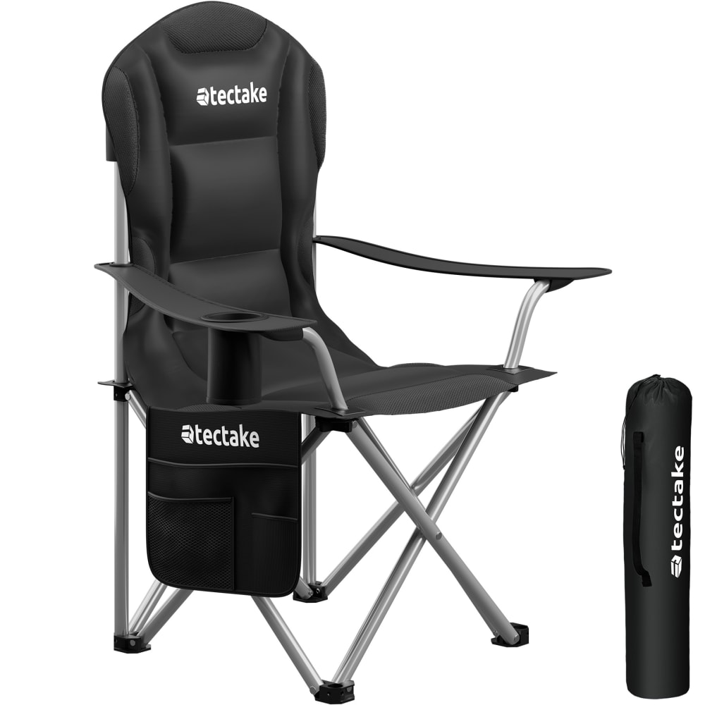Chaise de camping rembourrée pliable avec sac de transport inclus