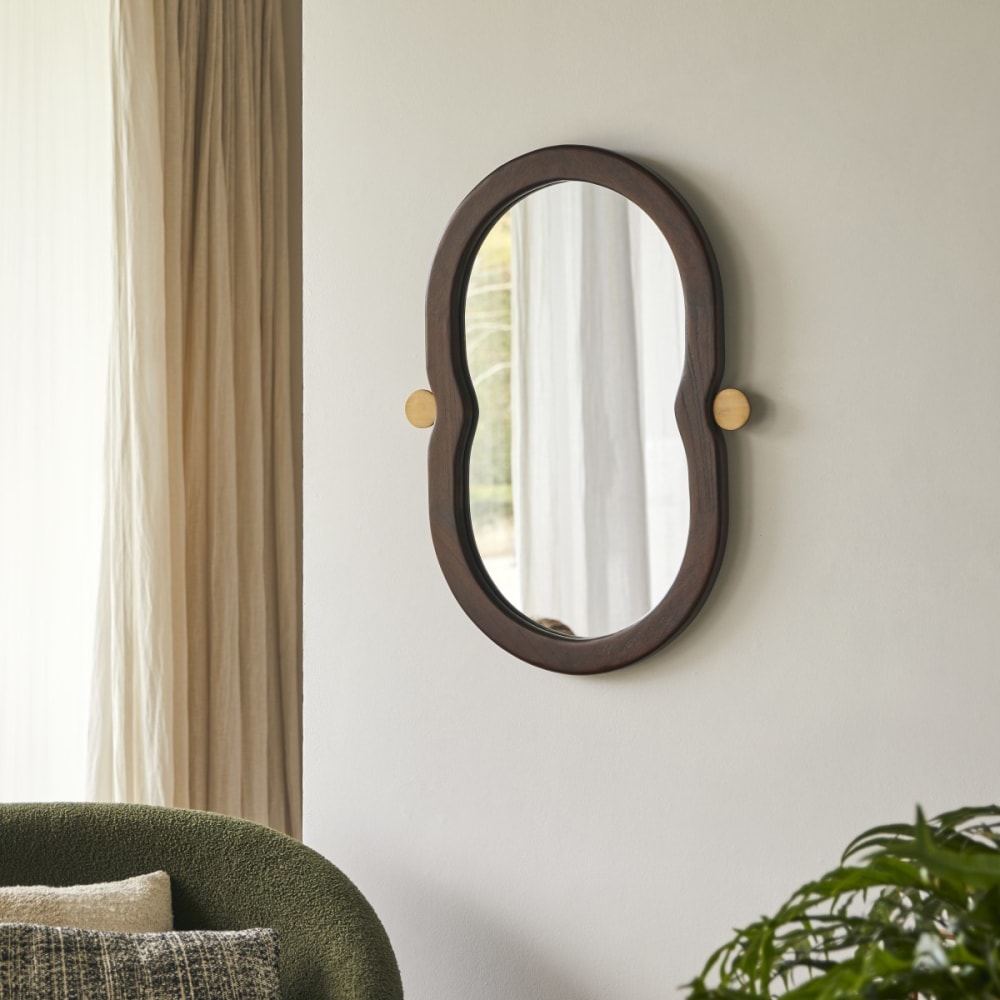 Tikamoon Spiegel aus Mindiholz, 80 x 50 cm style exotic Braun