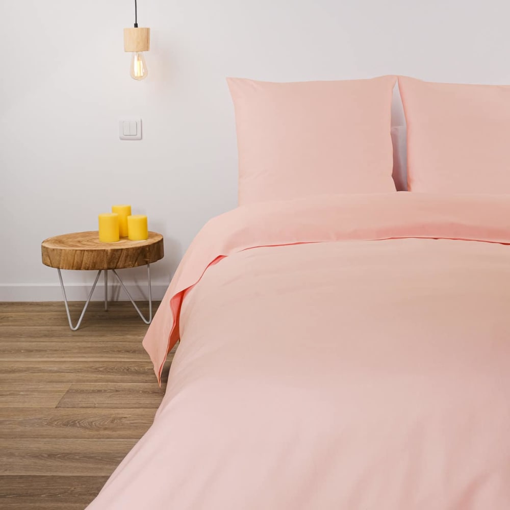 LINANDELLE Drap plat tergal pour l'&eacute;t&eacute; en Coton Saumon 180x290 cm