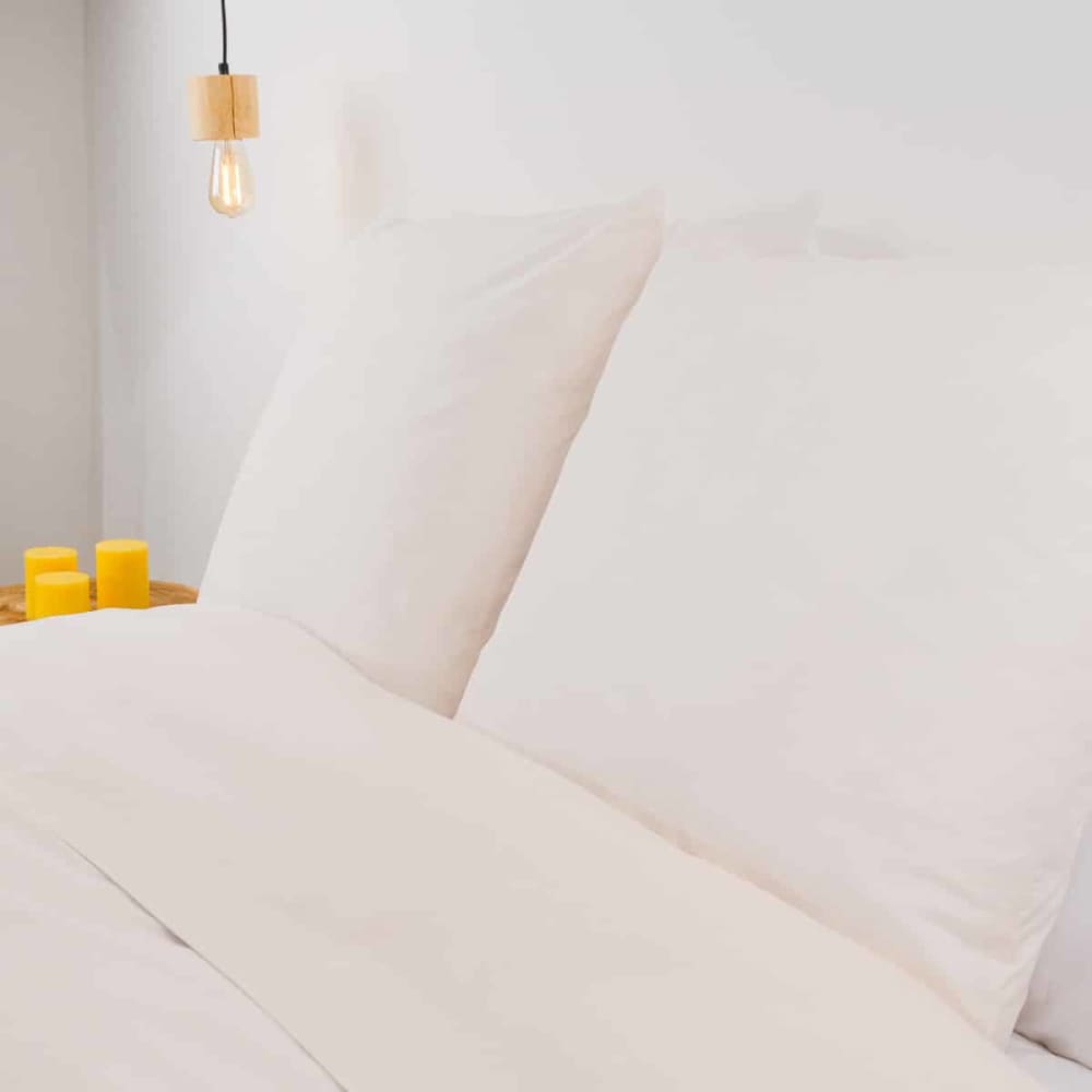 LINANDELLE Drap plat tergal pour l'&eacute;t&eacute; en Coton Ivoire 240x290 cm