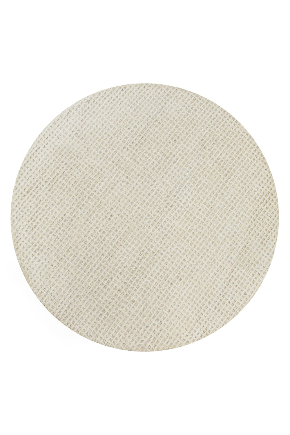 Tapis de salon rond tufté main naturel et beige 180 rd.