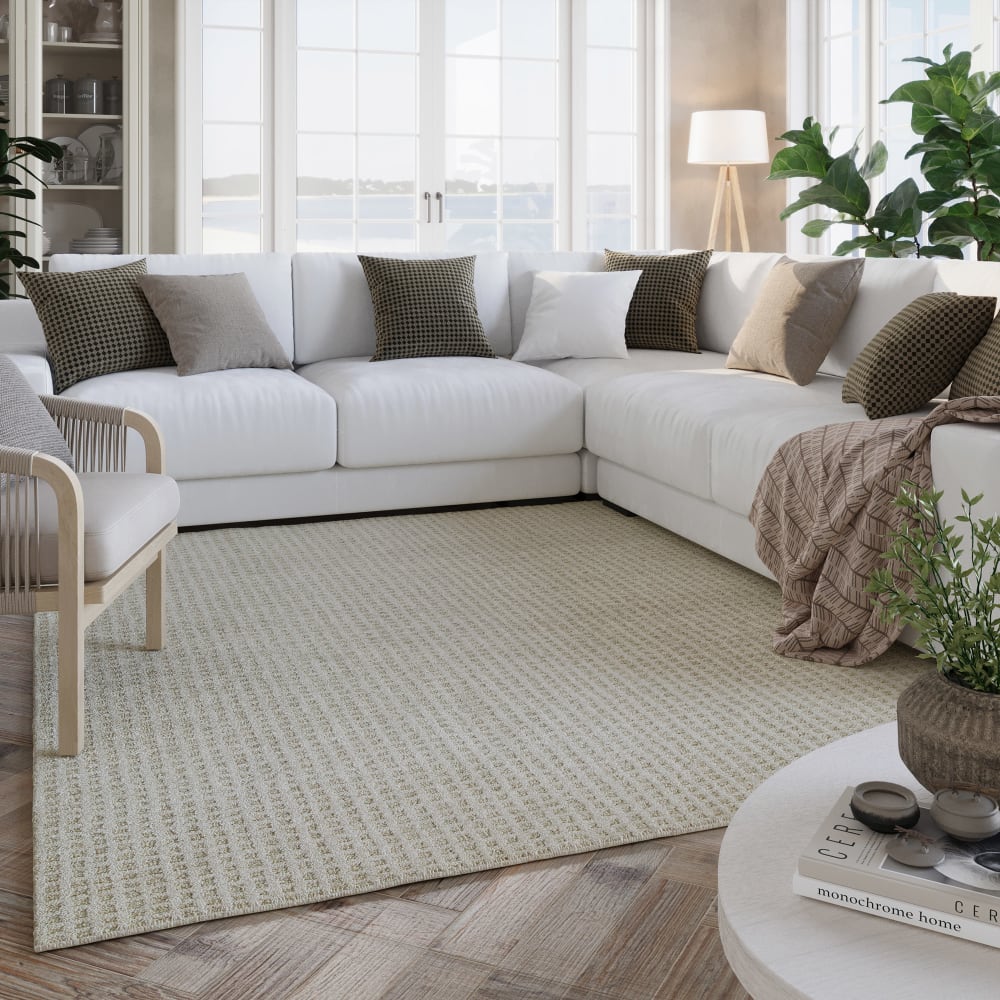 Tapis de salon tufté main naturel et beige 40x60 — vue 3