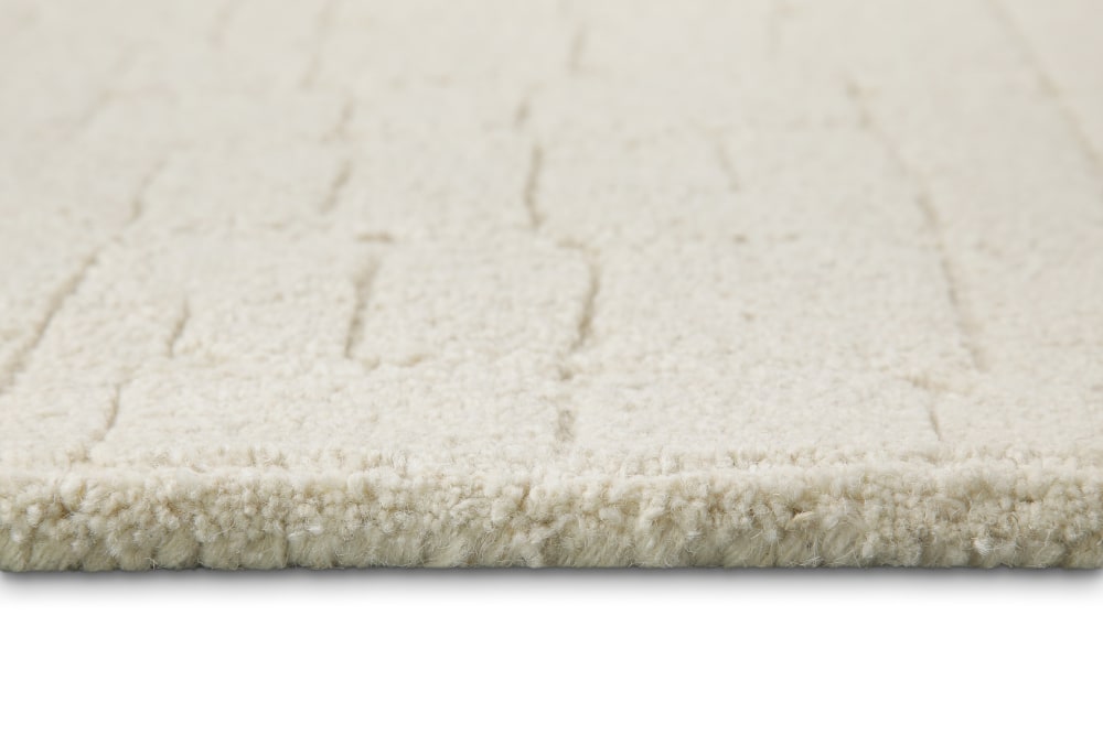Tapis beige clair futé main à relief 40x60 — vue 4
