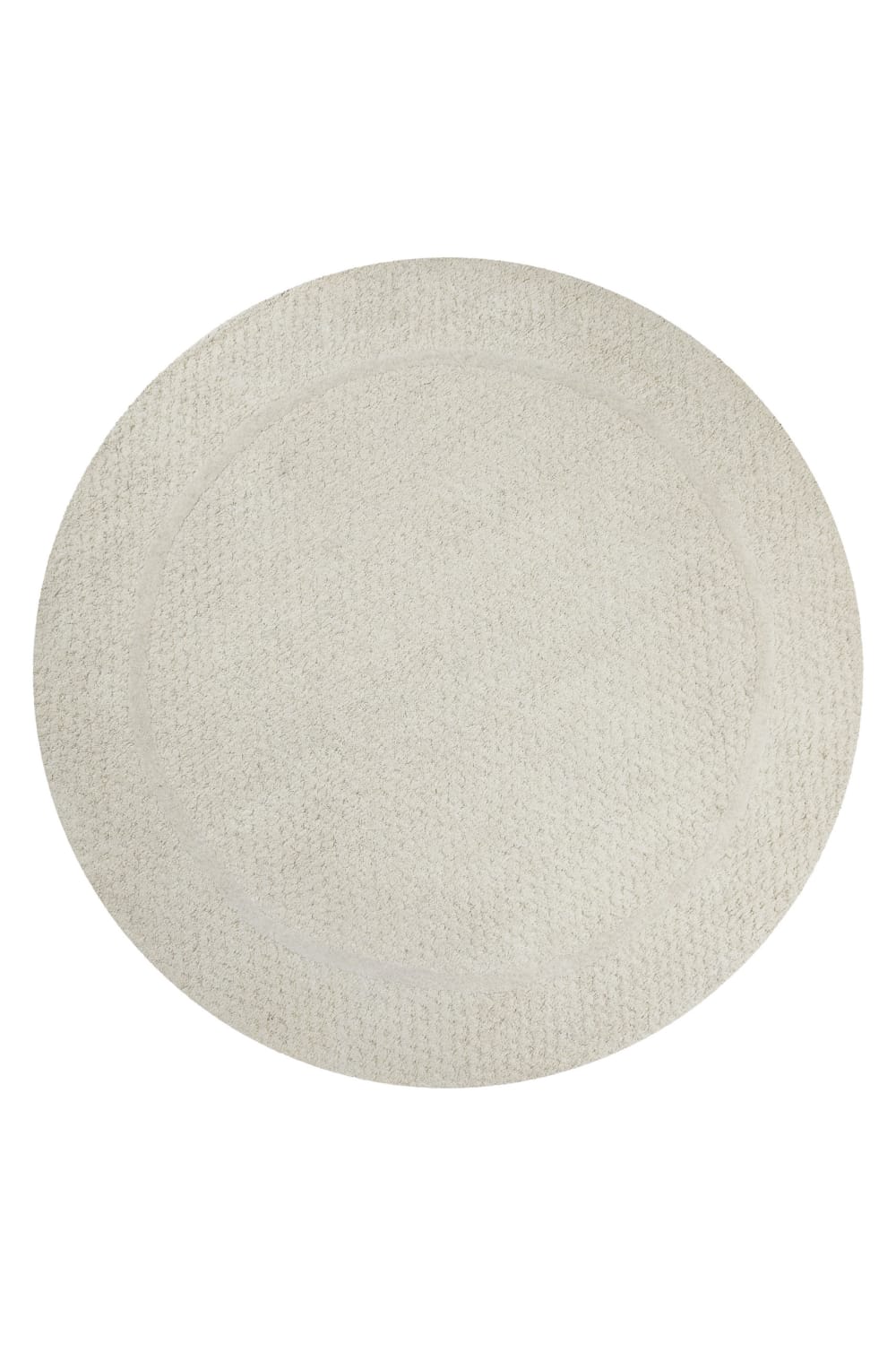 Tapis rond écru design - main
