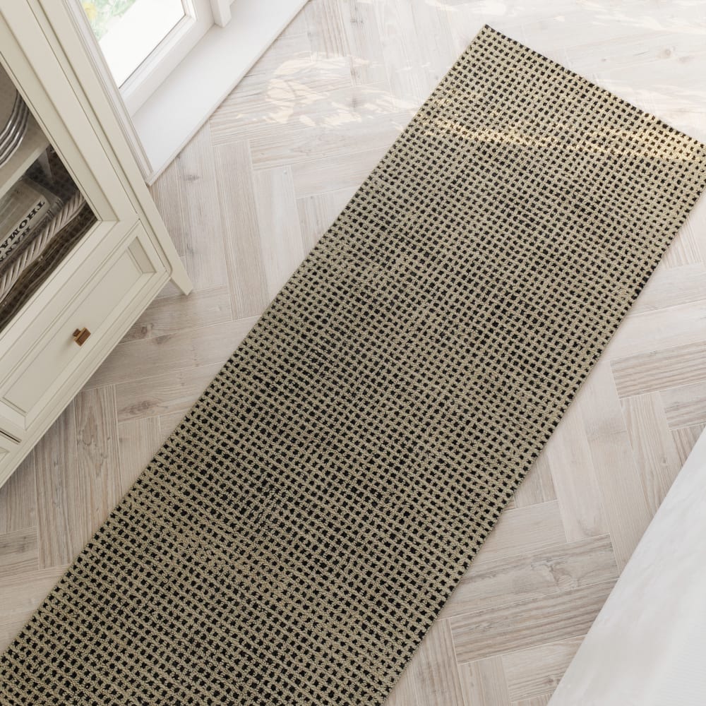Tapis tufté main naturel et noir 80x230 — vue 3