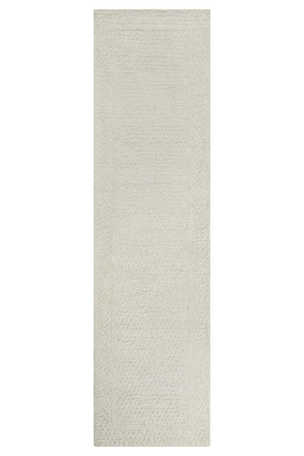 Wecon Home Teppich Design handgetuftet mit Relief, ecru, 80x230 style modern Beige Öko-Tex Zertifikat Wolle