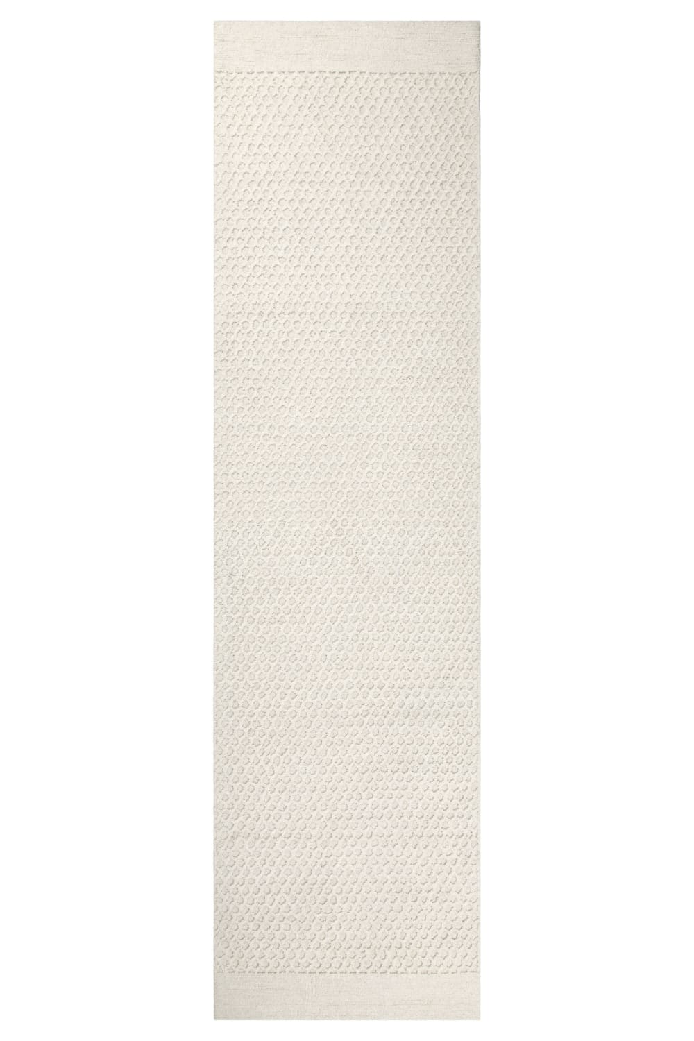 Tapis écru design tufté main à relief 80x300