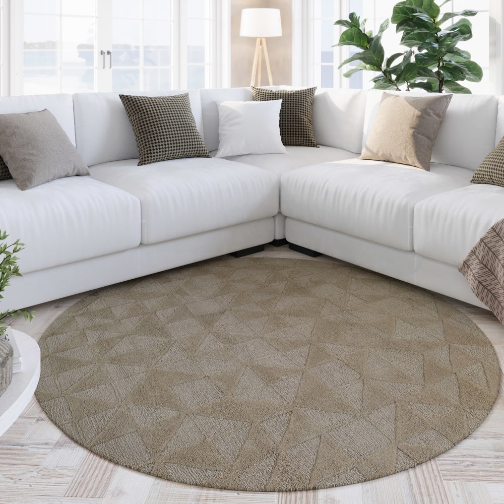 Teppich handgetuftet mit Relief 80x230, beige sand Design -