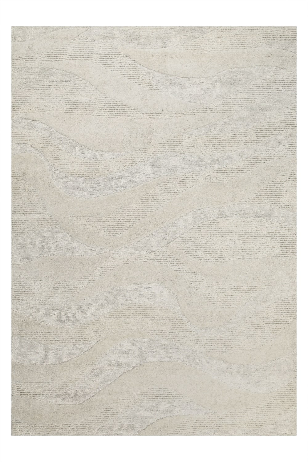 Tapis écru design tufté main à relief 40x60