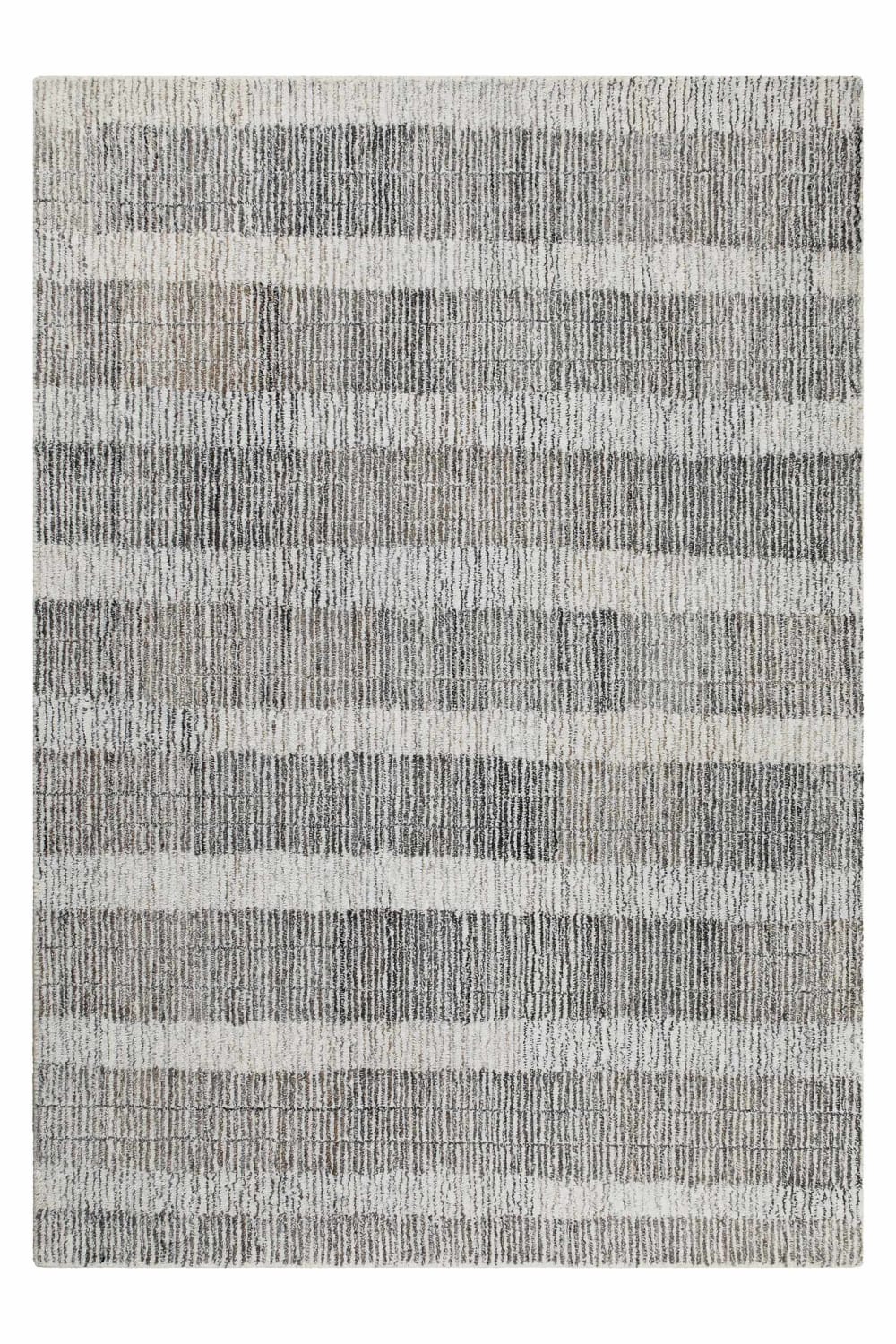 Tapis beige et gris futé main à rayures 40x60