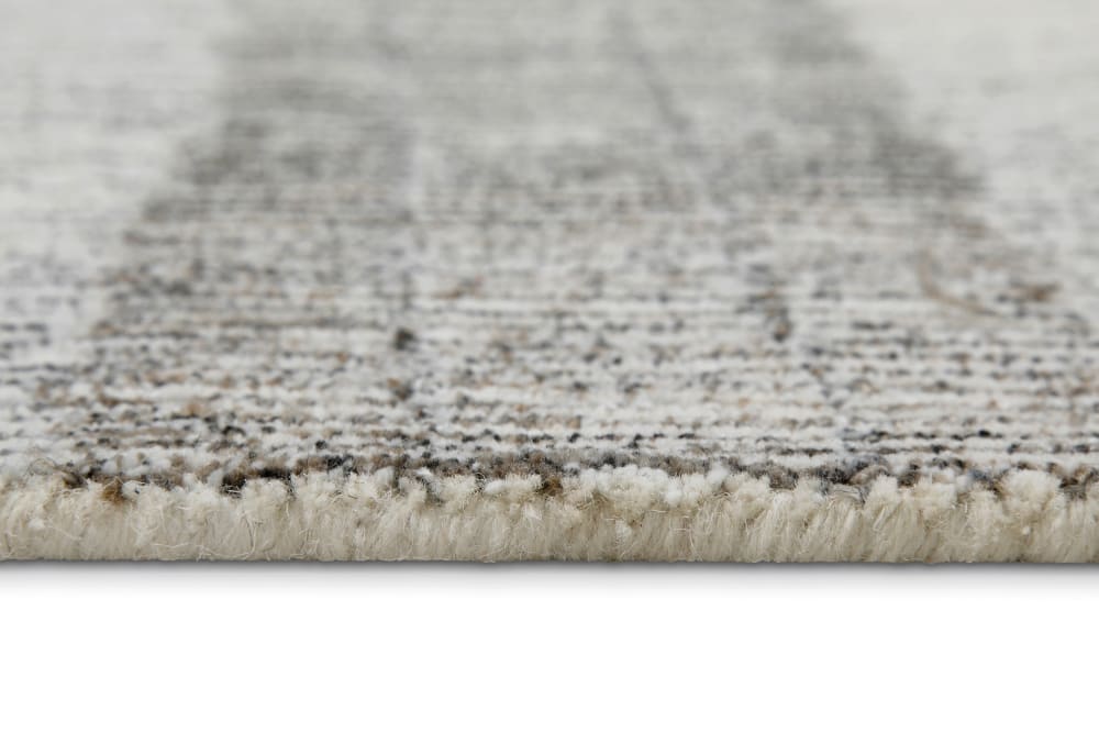 Tapis beige et gris futé main à rayures 40x60 — vue 4