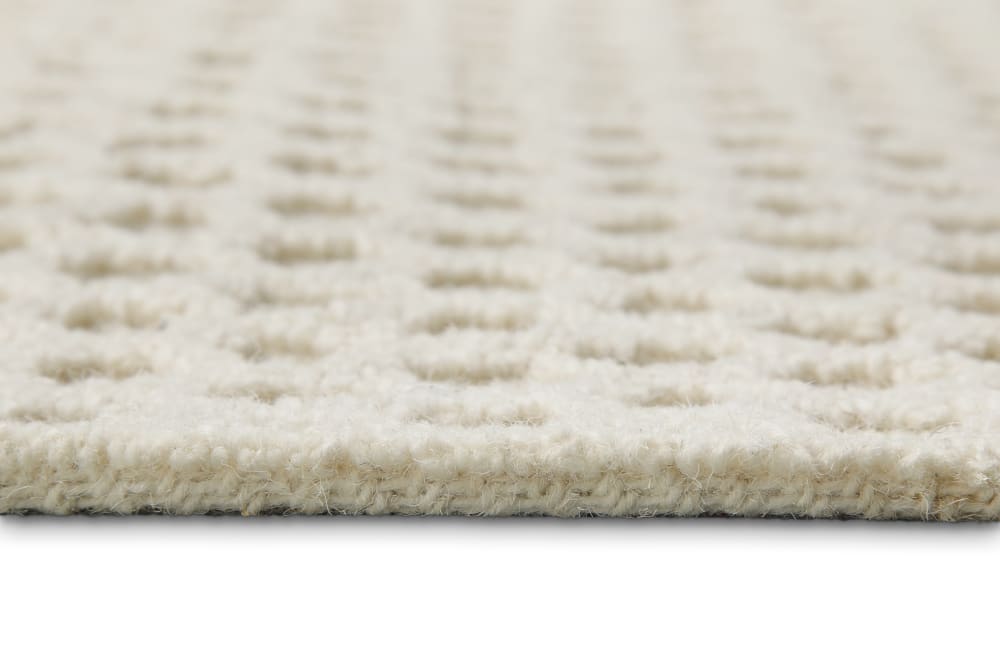 Tapis écru design tufté main à relief 70x140 — vue 4