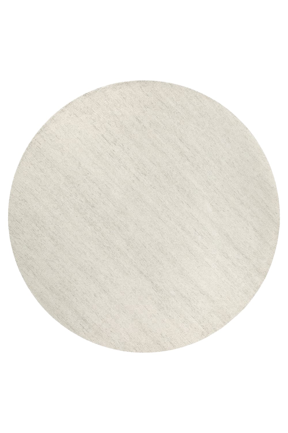 Tapis rond pure laine tufté main beige chiné 200 cm