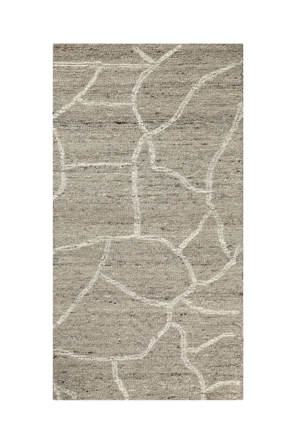 Wecon Home Teppich handgetuftet Motiv Stein, beige und taupe 70x140 style modern Öko-Tex Zertifikat - Wolle