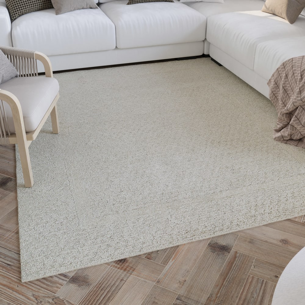 Tapis écru design tufté main à relief 110x170 — vue 3