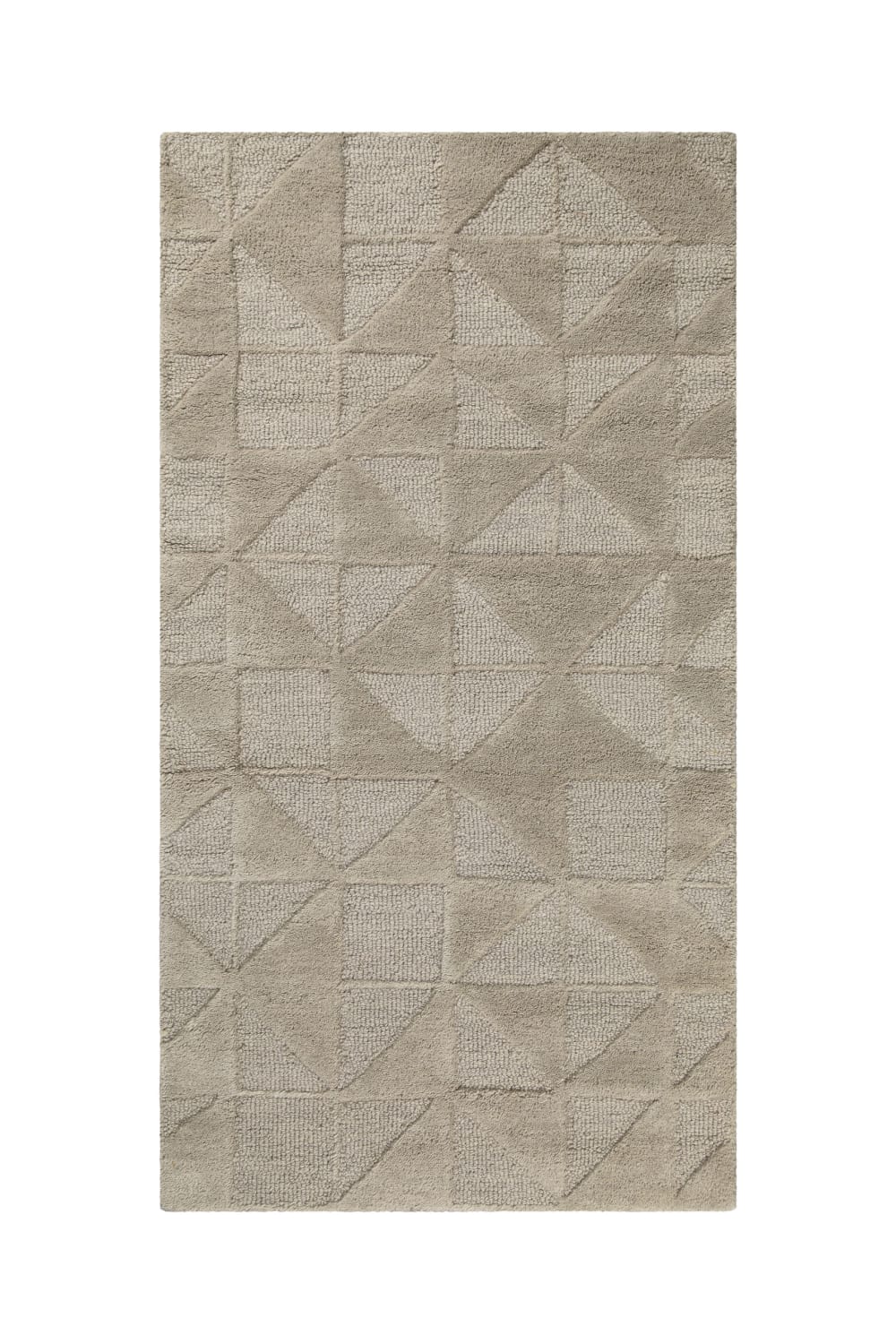 Wecon Home Teppich handgetuftet mit Relief 70x140, beige sand style modern Öko-Tex Zertifikat - Wolle