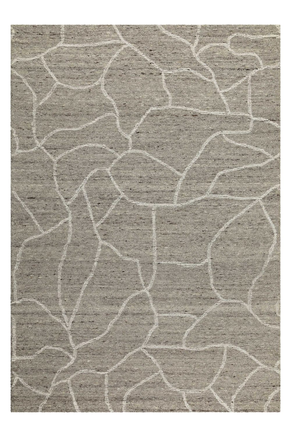 Tapis beige et taupe futé main motif pierre 40x60