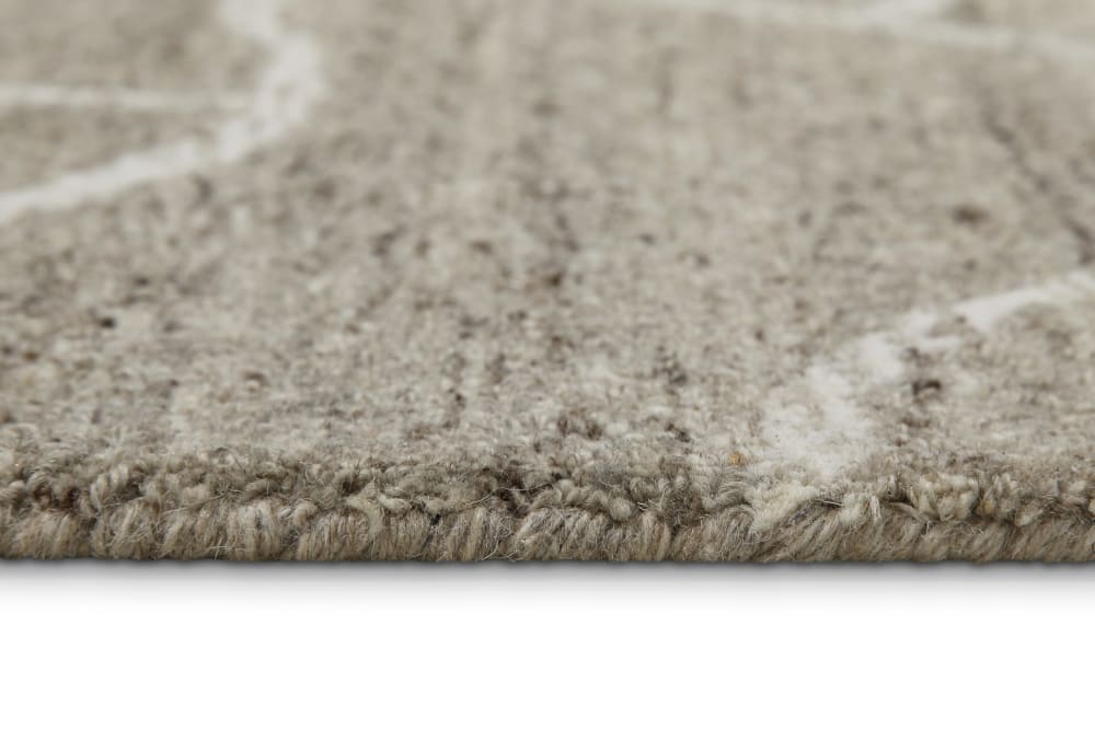 Tapis beige et taupe futé main motif pierre 110x170 — vue 4