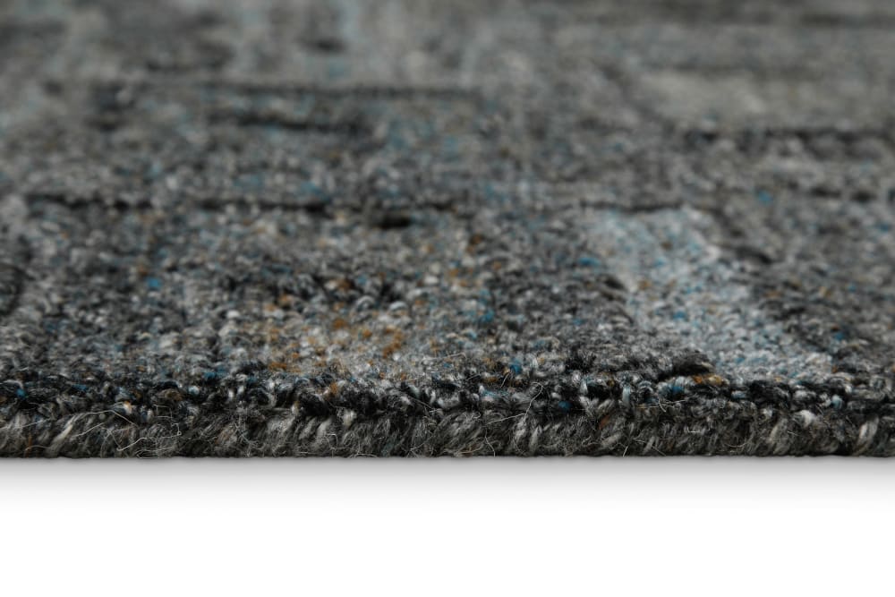 Tapis gris et bleu design tufté main à relief 40x60 — vue 4