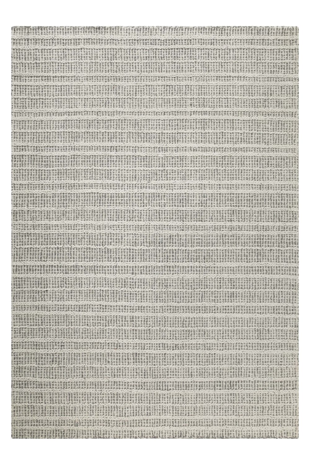 Tapis gris et écru design tufté main à relief 40x60