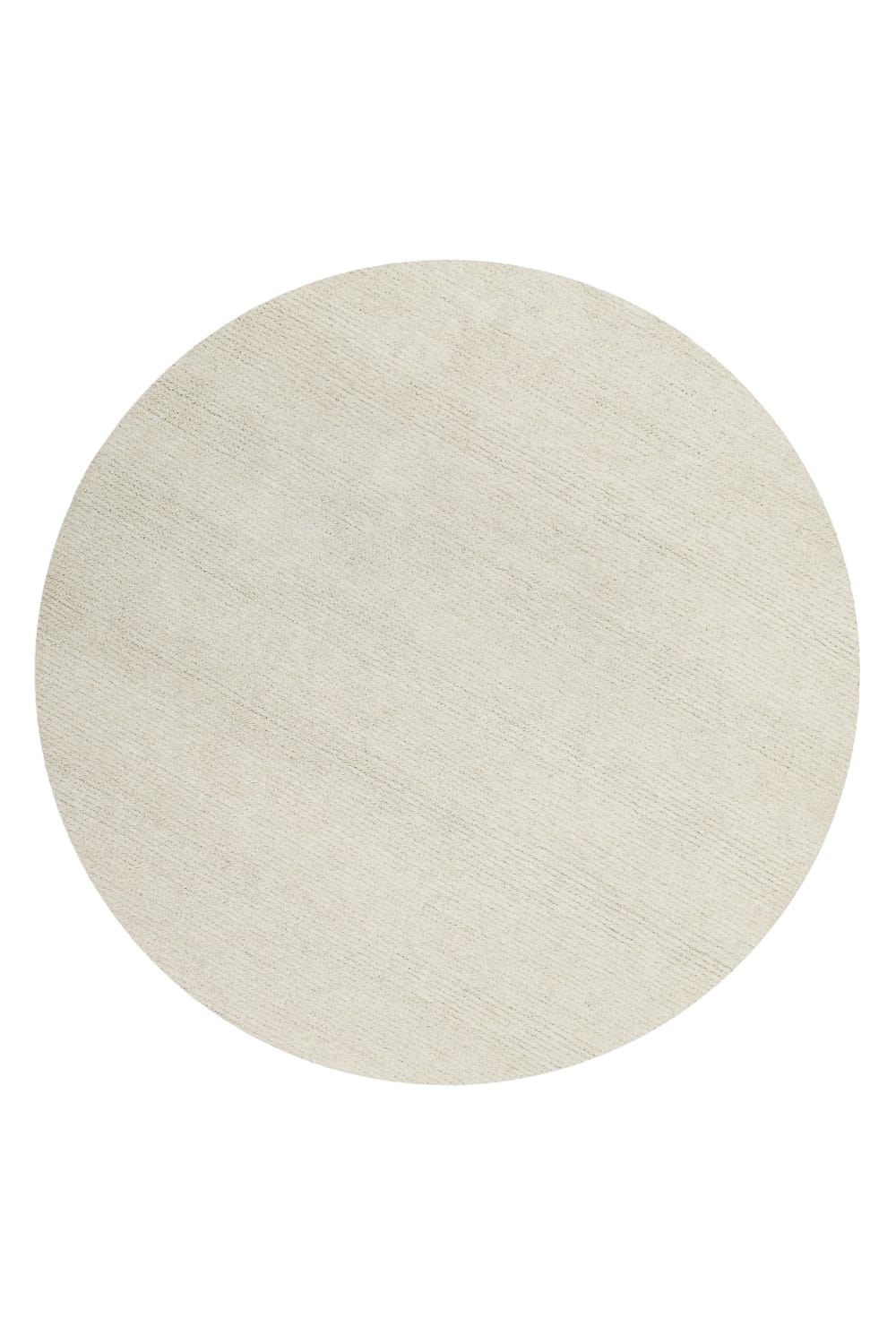 Tapis beige rond  futé main à relief 180 rd.