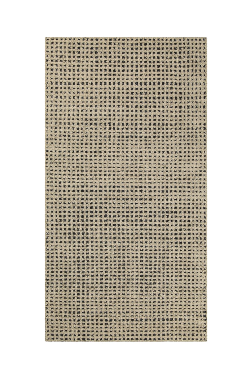 Wecon Home Handgetufteter Teppich naturfarben und schwarz 70x140 style modern Beige Öko-Tex Zertifikat Pes - Polyester