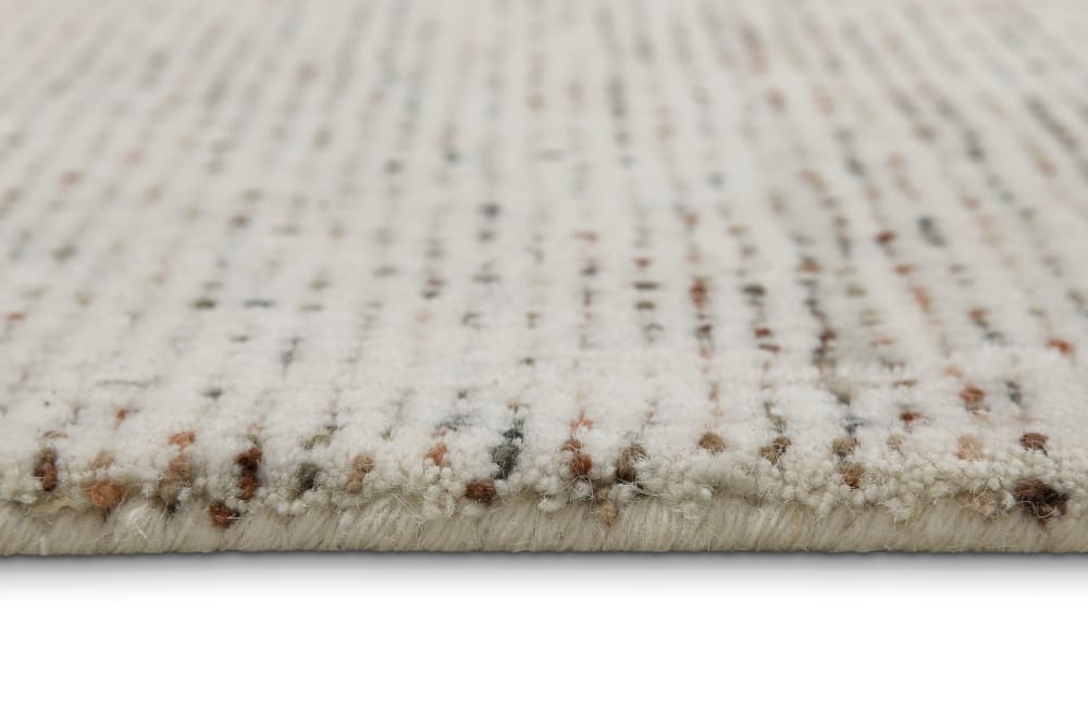 Tapis beige et bleu tufté main à relief 70x140 — vue 4