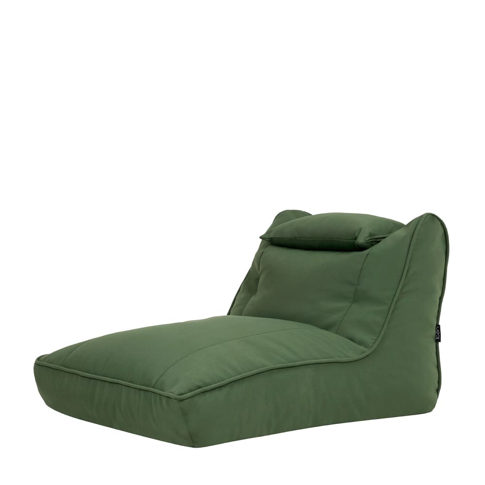 Pouf chauffeuse d'extérieur en oléfine toutes saisons vert kaki