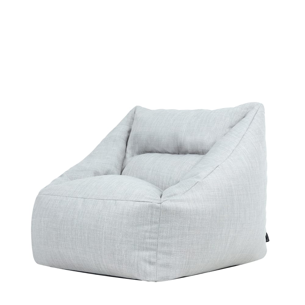 Pouf fauteuil d'intérieur et d'extérieur en tissu tissé gris