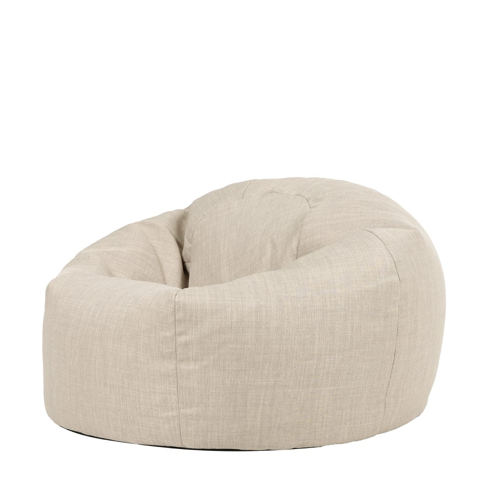 Pouf fauteuil classique extérieur en tissu tissé beige